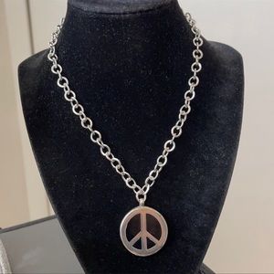 Unisex Vintage peace pendant necklace 1980’s